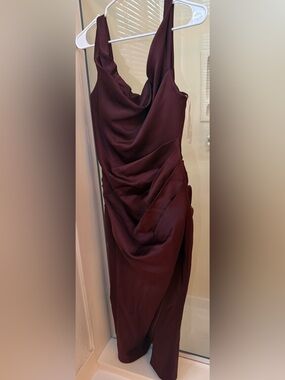 House of CB | Dresses | House Of Cb Alessia Asymmetric Feather Trim Midi Dress
